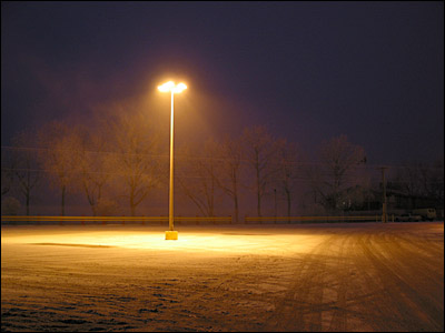 Early morning parking lot. Southeast Calgary. 28 January 2003. Copyright © 2003 Grant Hutchinson