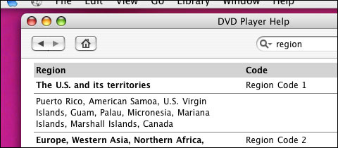 Apple DVD Player Help: DVD Region Codes