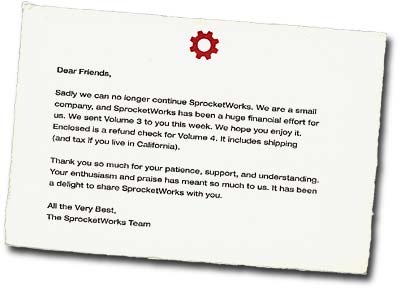 SprocketWorks Discontinuation Letter
