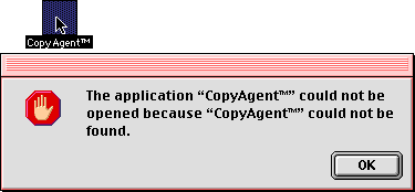 Error Message — CopyAgent Cannot Be Found