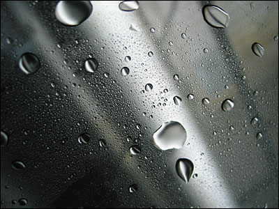 Water droplets in the car wash. Calgary. 10 May 2002. Copyright © 2002 Grant Hutchinson
