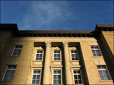 Late afternoon sun on Government House. 7th Street Southwest, Calgary. 16 October 2002. Copyright © 2002 Grant Hutchinson