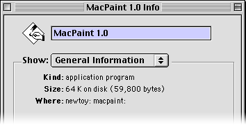 Get Info… Window For MacPaint 1.0