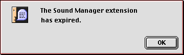 Dialog box: The Sound Manager extension has expired.